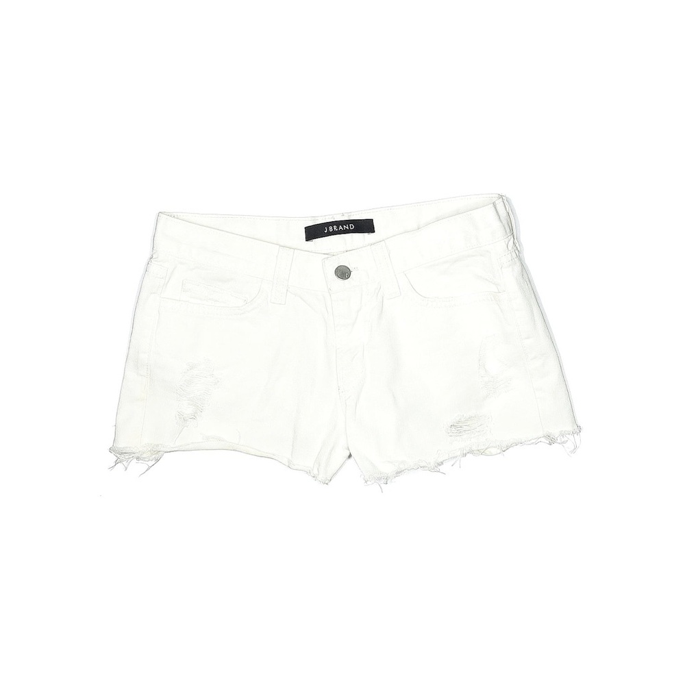 JBRAND white cut off jean shorts.